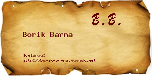 Borik Barna névjegykártya